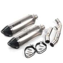 Полная выхлопная система moto rcycle средняя труба + 2 шт. Akrapovic