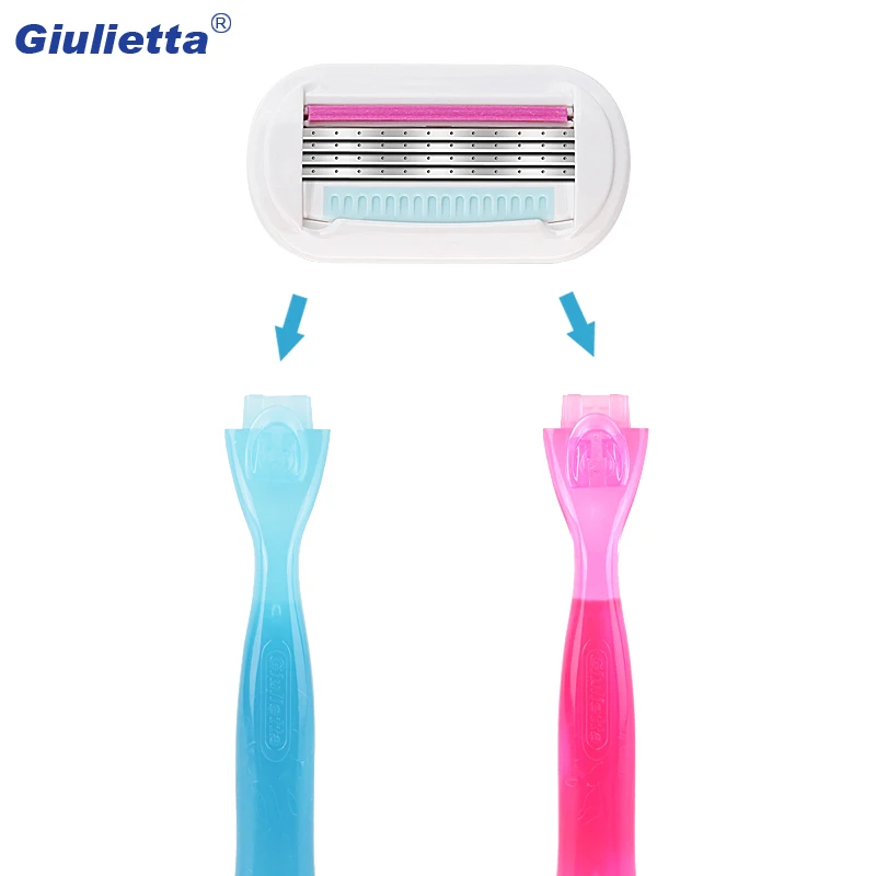 Giulietta Blades For Shaving Women 4 Layer Razor Blade Stainless Steel Replaceable Shaver Razors Venus 4pcs/lot | Красота и здоровье