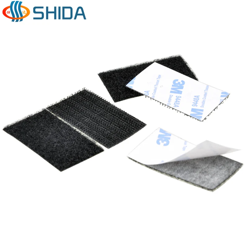 30 пар квадратных самоклеящихся лент с крючком и петлей нейлоновые кабельные