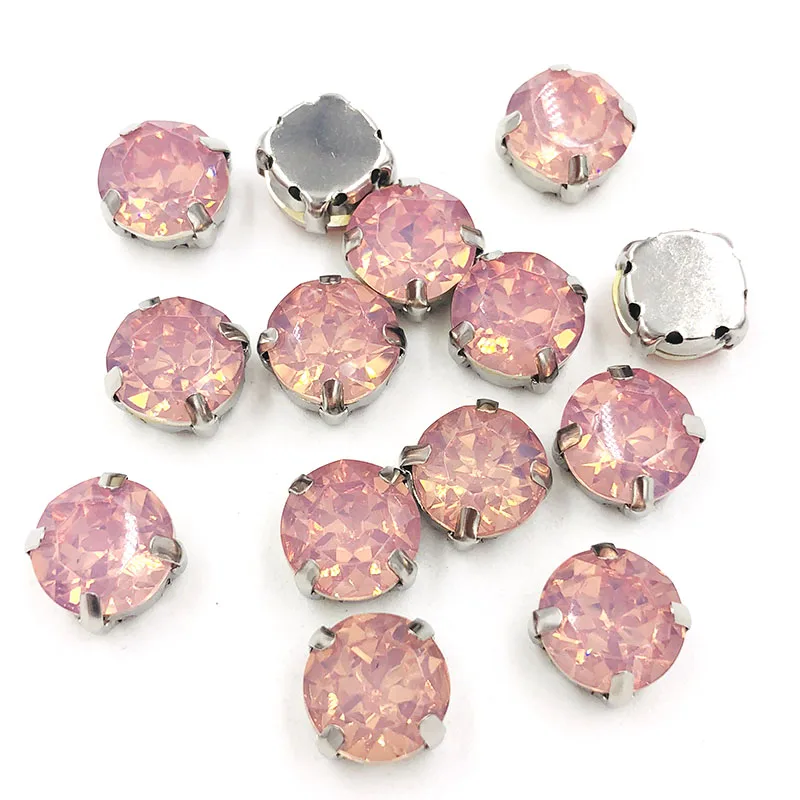 Light pink 10 мм круглой формы смола ленты коготь Установка пришить flatback Стразы для одежда аксессуары 30 шт./пакет - Цвет: Light pink