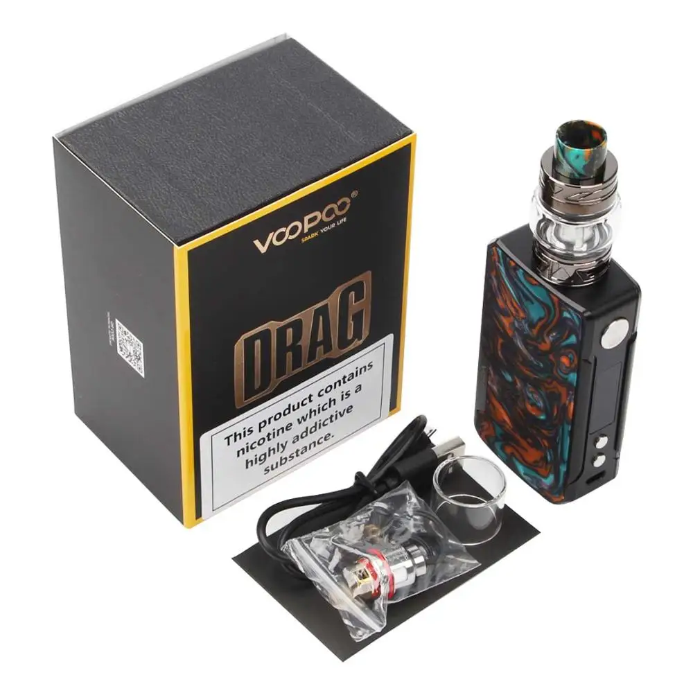 Voopoo Drag 2 TC комплект 177 Вт Drag 2 Коробка мод Vape с 5 мл Uforce T2 SubOhm Танк U2 N3 катушка электронная сигарета испаритель - Цвет: Dawn