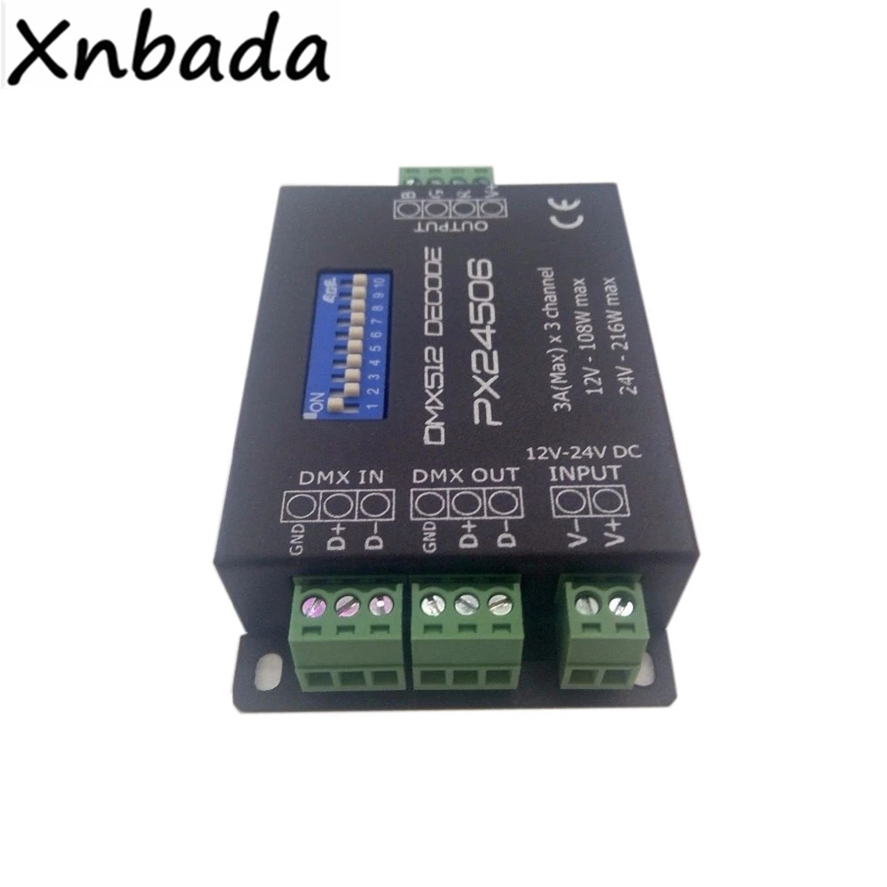 DMX512 PX24506 Decoder Driver Led Controller Amplifier For RGB Strip Light DC12/24V | Освещение
