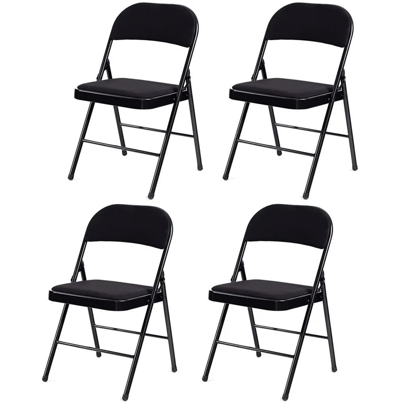 Набор из 4 тканевых мягких сидений с металлическим каркасом складные стулья
