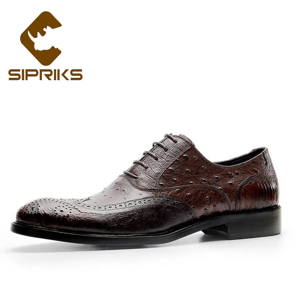 

Sipriks Mens Casual Leather Shoes Brown Black Dress Oxfords Blake Sewn Wedding Shoes Boss Office Footwear Gents Suit Formal 44
