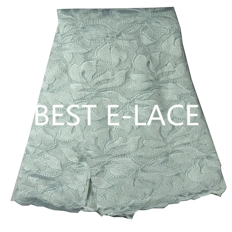 Вышитые Африканский Гипюр Французский шнурок ткани воды синий цвет Высокое