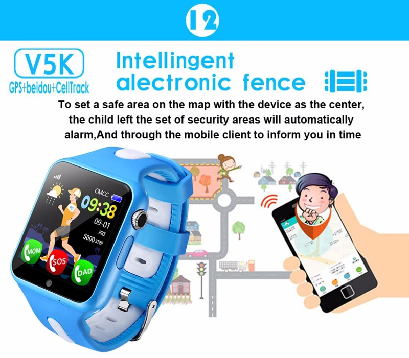 Детские умные часы V5K, gps, Samrtwatch, водонепроницаемые с камерой, SOS Вызов, трекер активности, Finder, телефон, часы для ребенка