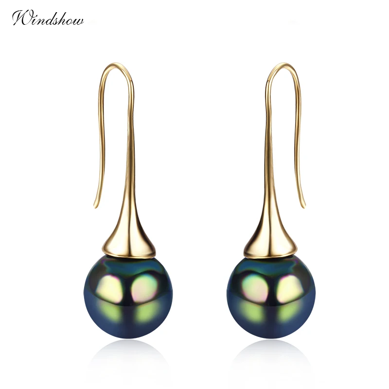 Женские круглые серьги с искусственным жемчугом и шариком длинные висячие