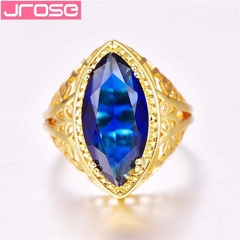 Модные Классические кольца JROSE золотого цвета из стерлингового серебра для