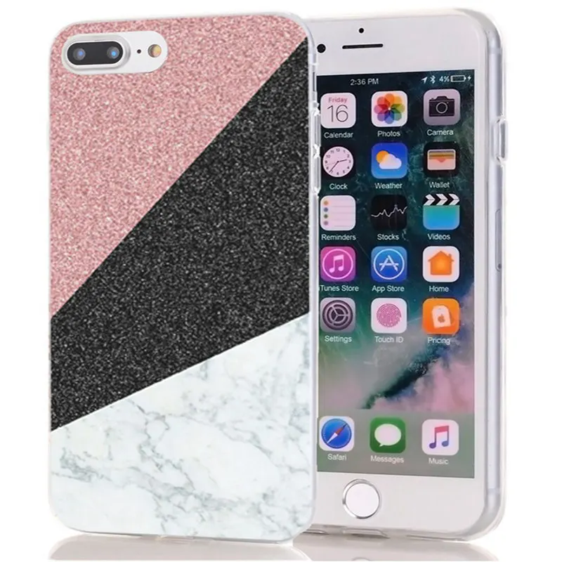 ТПУ Роскошный для iPhone 7 8 Plus 6 S/6 Мягкий чехол дизайн мраморная Галактика X XS XR Max