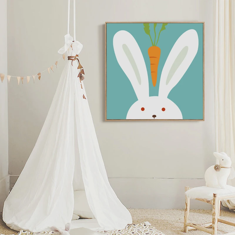 Каваи простой и идеальный мультфильм животных холст живопись принт постер