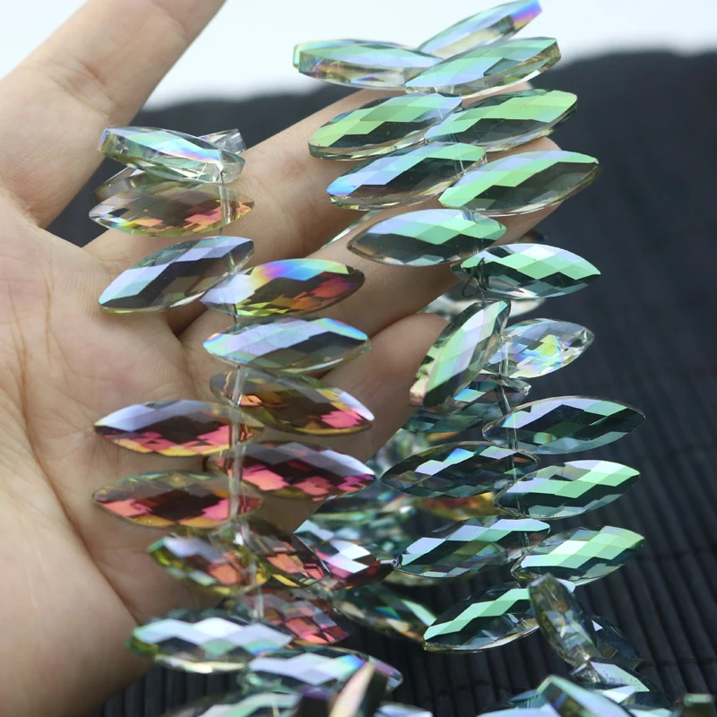 10 шт. искусственные бусины Овальные фуксия зеленые с покрытием искусственное