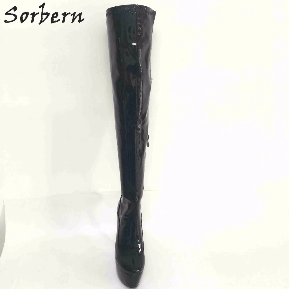 Женские сапоги до колена Sorbern на платформе с острым носком молнии|shoes woman|knee bootsover