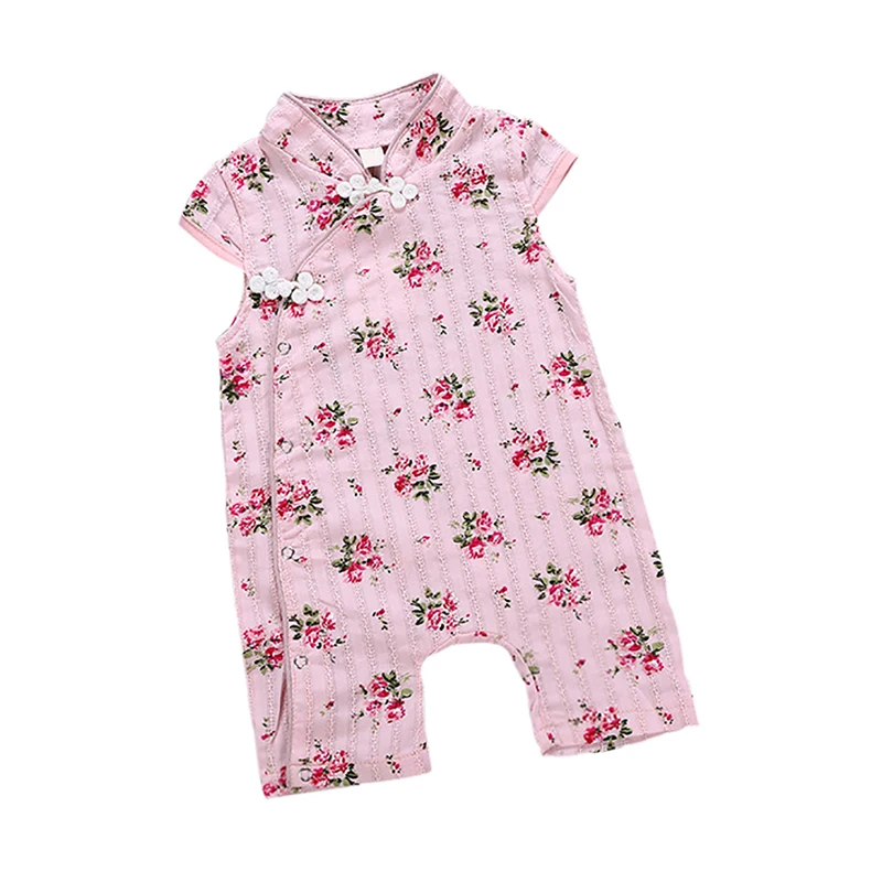 2019 New Baby Girl Clothes Summer Jumpsuit Cute Cheongsam Romper Photography Infant Floral Clothes|Ромперы| |