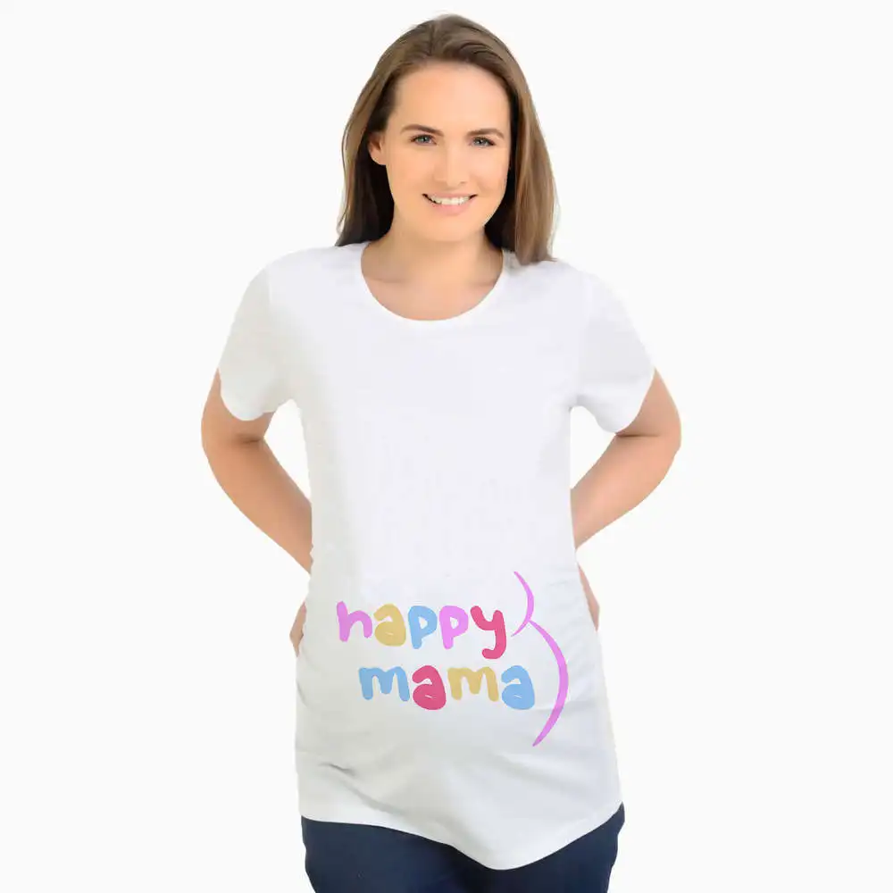 Летние футболки для беременных с надписью happy mama топы одежда женские свободные |