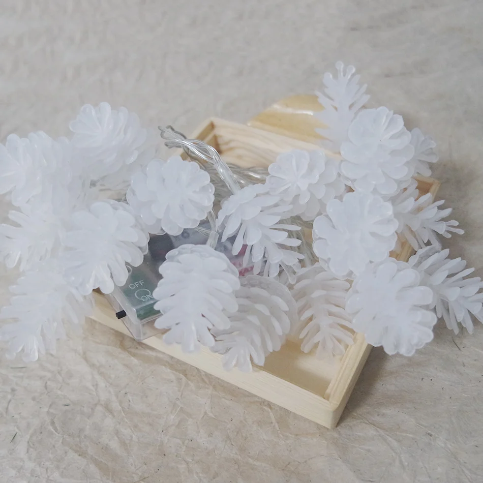 Рождественская светодиодная гирлянда Pinecone с питанием от батарейки ярсветильник