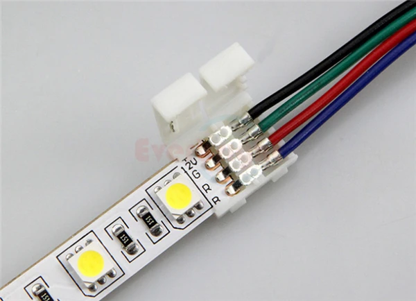 10 мм 4 контактный RGB разъем с проводным кабелем для SMD 5050 Светодиодная гибкая