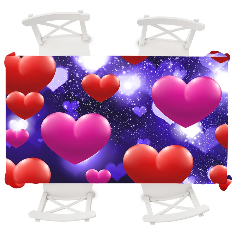 Круглая скатерть Psychedelic Водонепроницаемая Love Heart Свадебная маслостойкая крышка