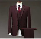 Красивые смокинги для жениха из смесовой шерсти, мужское свадебное платье, мужской пиджак, блейзер для выпускного вечера (пиджак + брюки + галстук + жилет) A153
