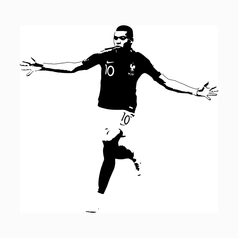Kylian mbappe Футбол Звезда настенные наклейки для детей Декоративные наклейки для стен спортивные Стикеры-звезды