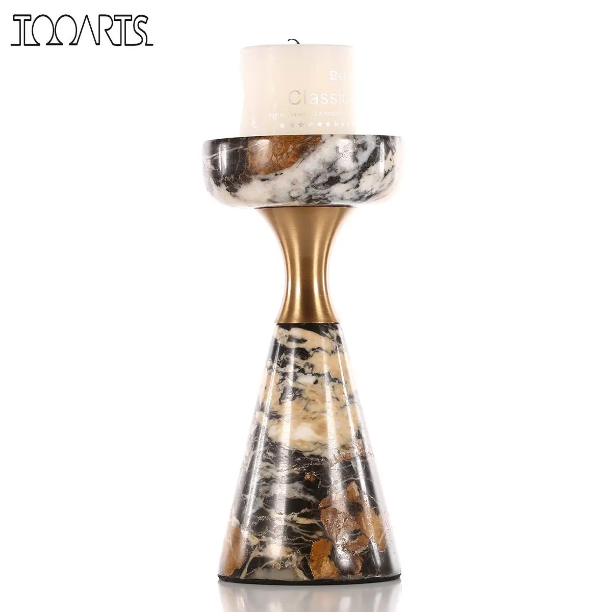 Tooarts Marble Candlestick-Short Candle holder Candlelight Dinner Table Ornament Gifts for Wedding Party Home Spa Aromatherapy | Дом и сад