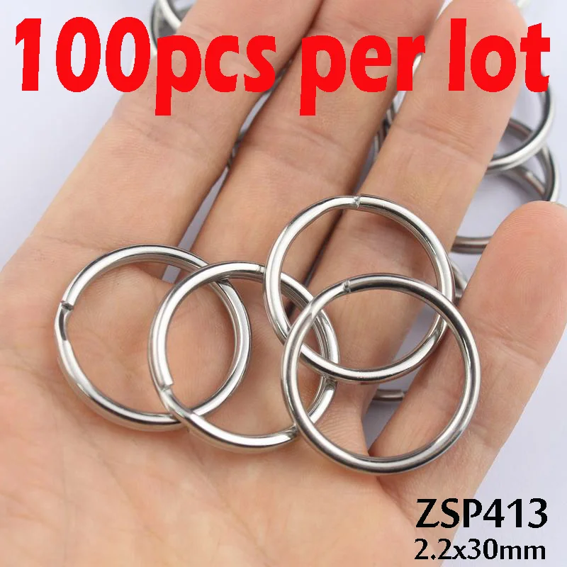 2.2x30mm 100pcs 9 мм-32 мм guang quan нержавеющая сталь двойная петля прыгающее кольцо маленький брелок ювелирные аксессуары части 100-500 шт - Цвет: 2.2x30mm 100pcs