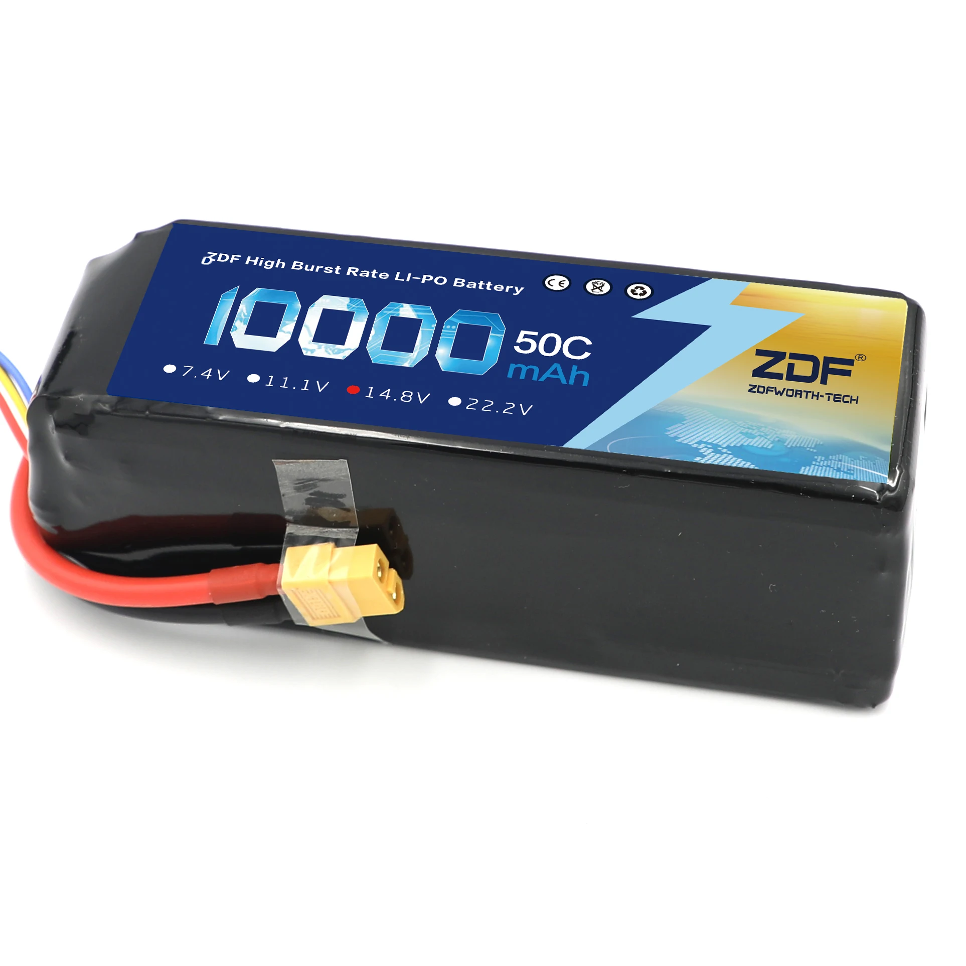 ZDF 3S 4S 5S 6S 11 1 V 14 8 18 5 22 2 10000mah 50C Li-po батарея для Дрон RC uav 1:5 1:8 1:10 гоночного альпиниста |