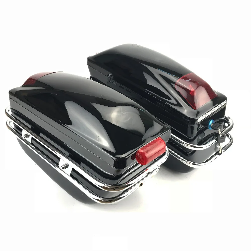 

Motorcycle Universal Side Boxs Luggage Tank Tail Tool Bag Hard Case Saddle Bags For Kawasaki For Harley For Honda