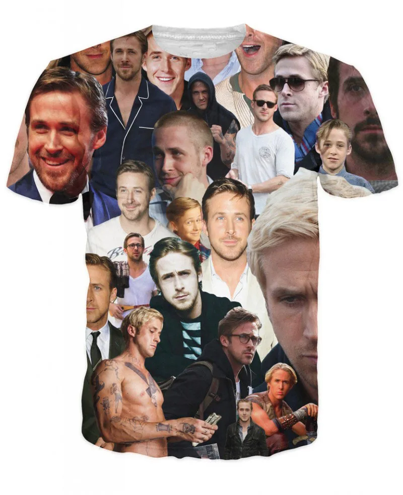Футболка унисекс модные новые 3D женские мужские футболки Ryan Gosling Paparazzi футболка