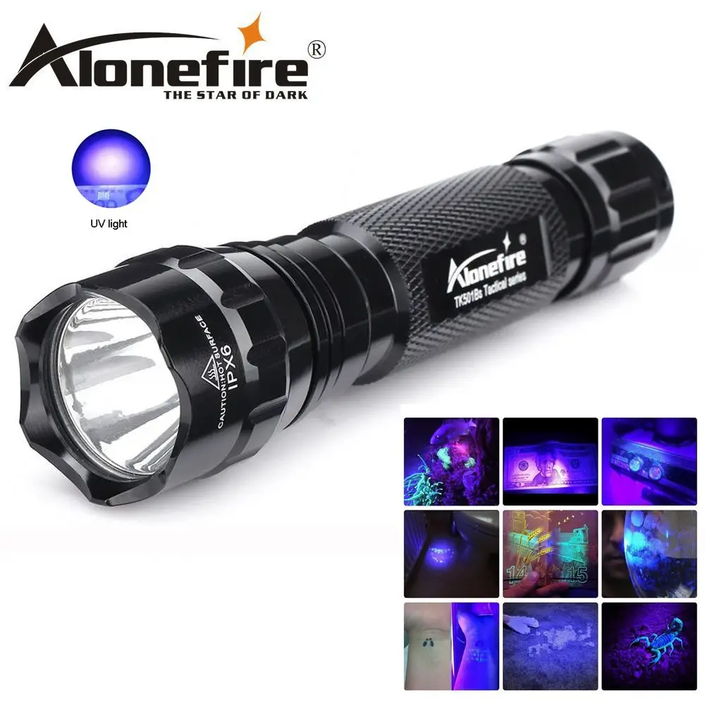 AloneFire высокое качество 501B УФ светодиодный светильник 395 400nm вспышка фонарь