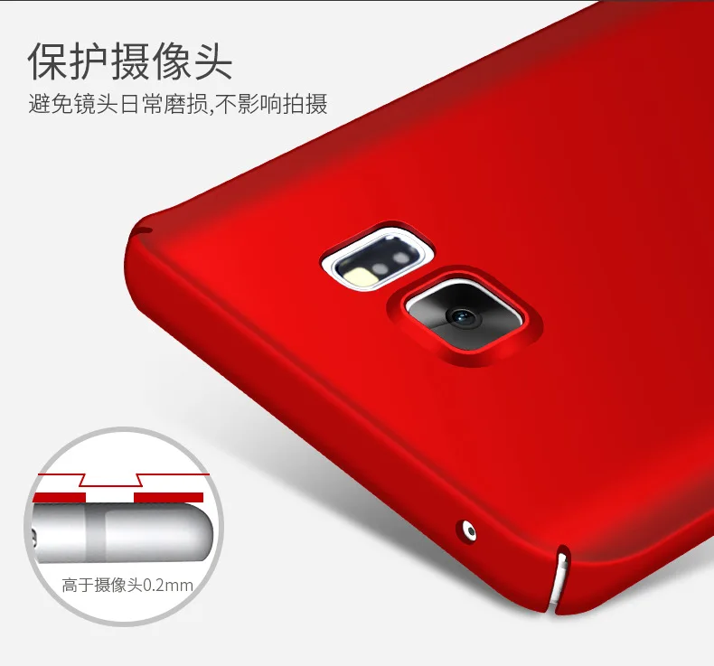 For Samsung Galaxy Note 5 4 3 Case Hard Frosted Plastic Slim Skin Protective back cover cases for samsung note Full |