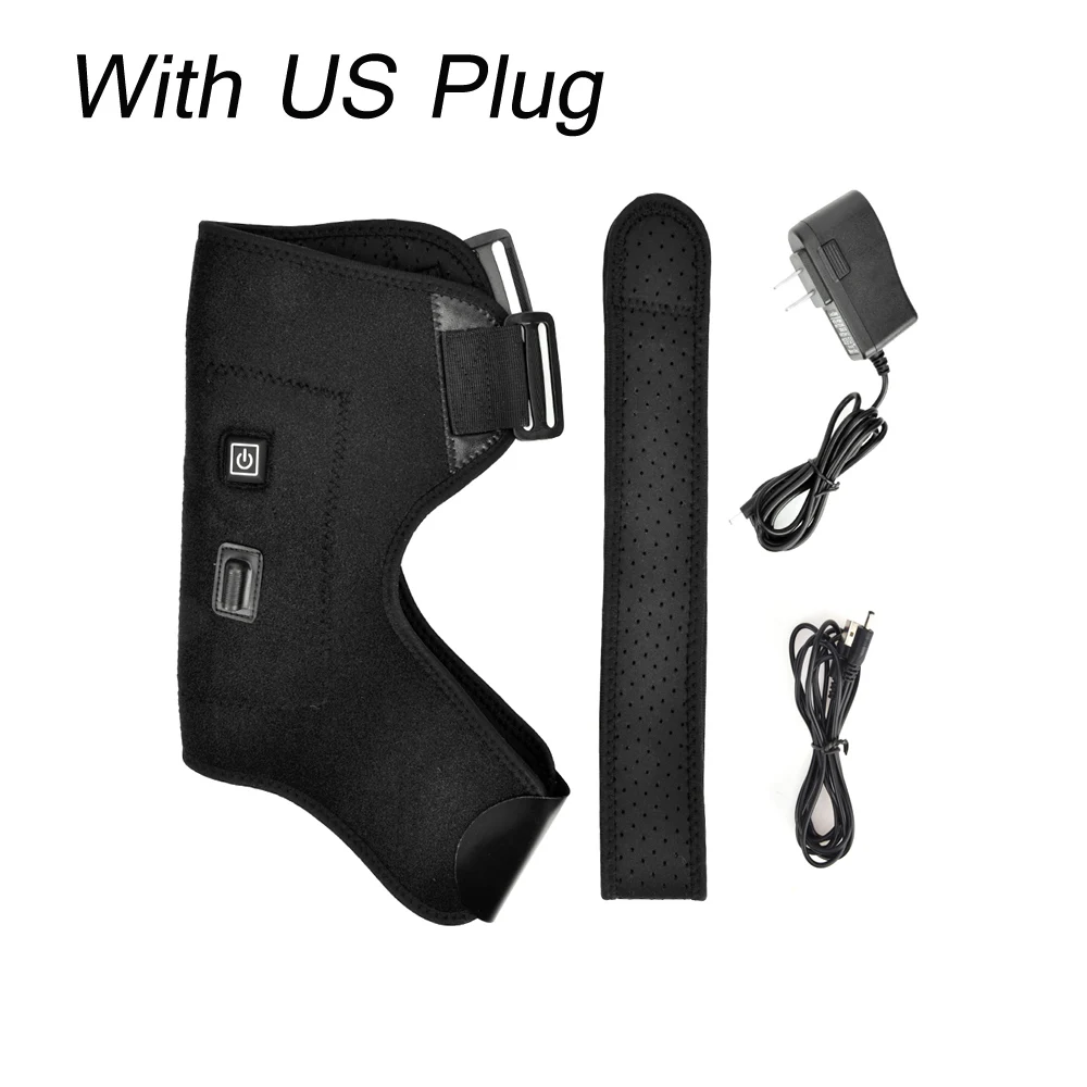 with US plug Термотерапия плечевой бандаж поддержка повязки артрит травма вывих реабилитация плечо поддержка ремень обертывание ремень - Цвет: with US plug