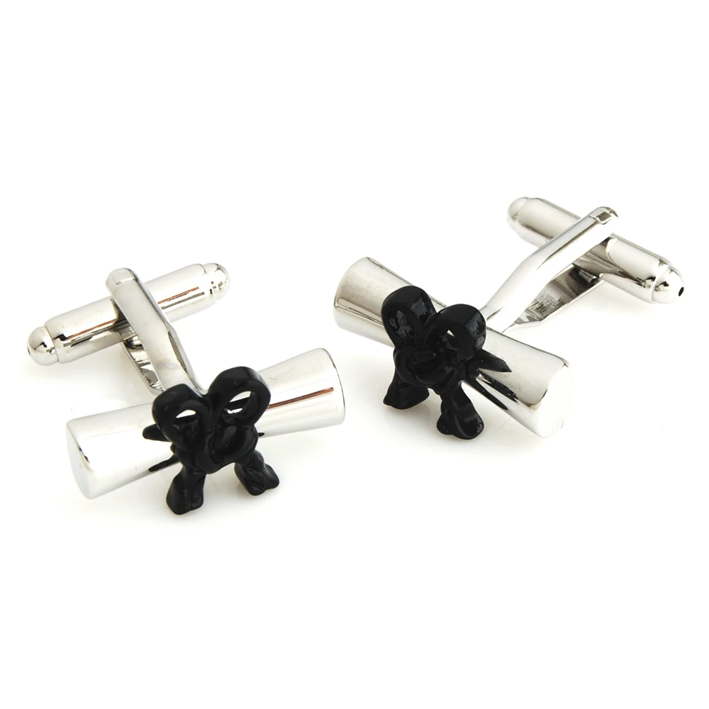 YH-1835 Novelty Yellow Hard Hat and Umbrella Helmet Diploma Cufflink- Factory Direct Selling | Tie Clips &amp Cufflinks