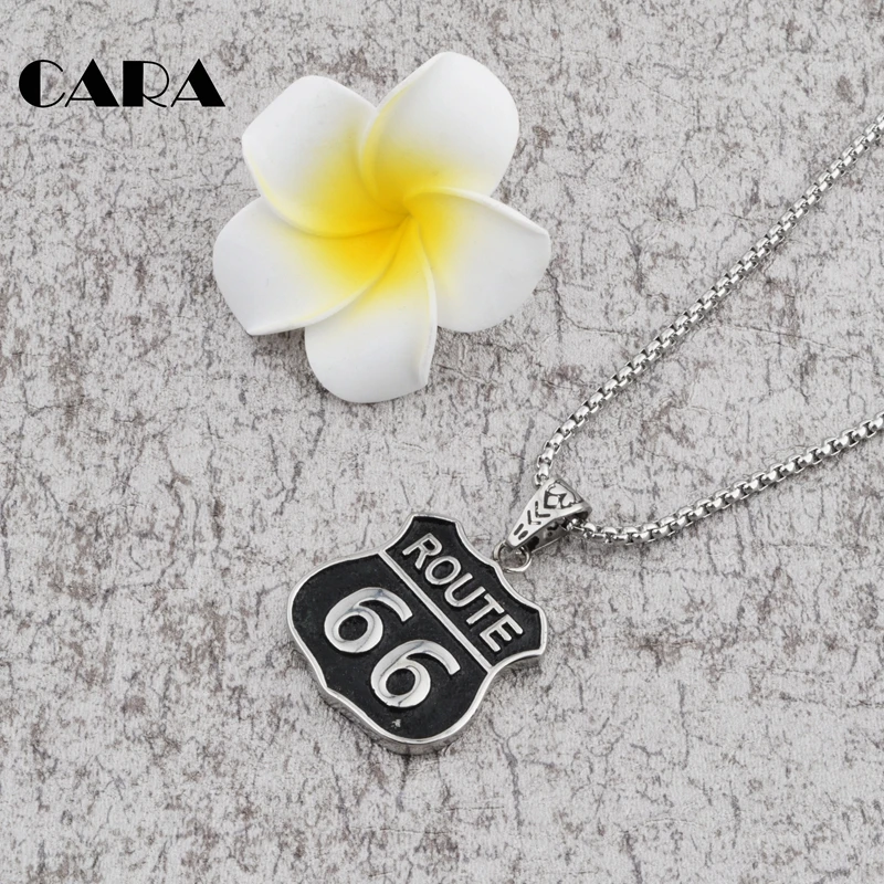Мужская подвеска Route 66 с подвеской в стиле хип-хоп из нержавеющей стали 316L, колье в старинном стиле, ювелирные изделия CAGF0036