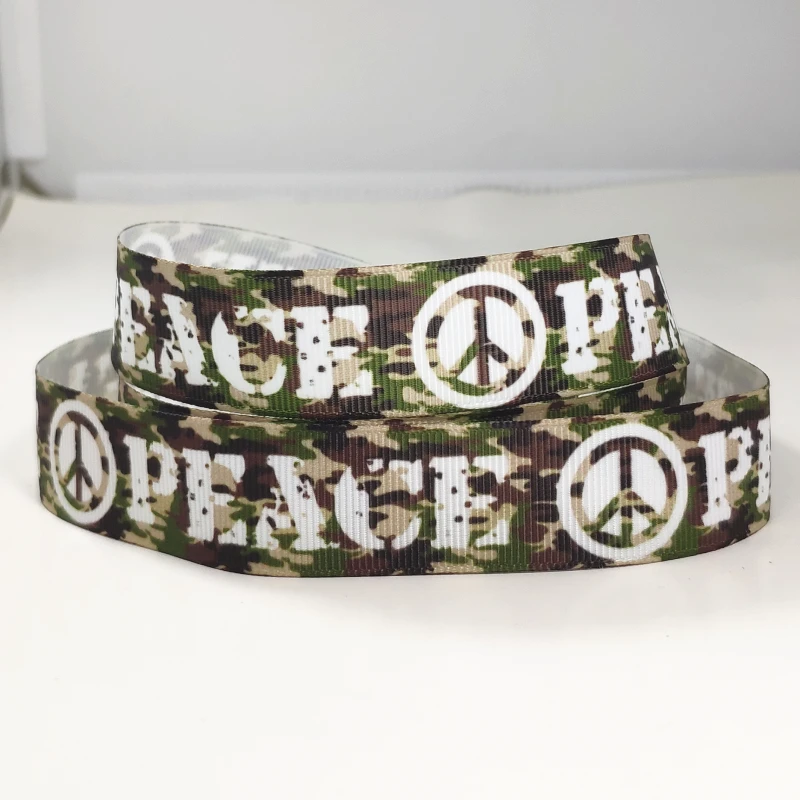 50 ярдов 7/8 &quot1&quot 1 5 &quot22 мм 25 38 peace печатная grosgrain лента для повязки на голову