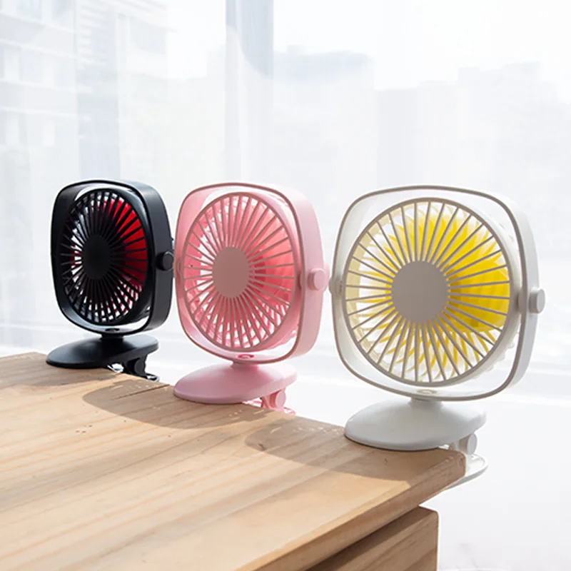 

2019 New Colorful Fashion Clip Fan Mini DC9V 2000mAh Battery 3 Speed Adjustment Student Clip Summer Cooling Fan