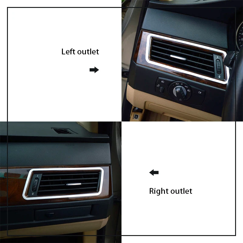 OVERE Car Styling Aluminum Alloy Air Conditioner Outlet Frame Sticker For BMW E60 520Li 523Li 525Li 350Li 5 series Accessories | Автомобили