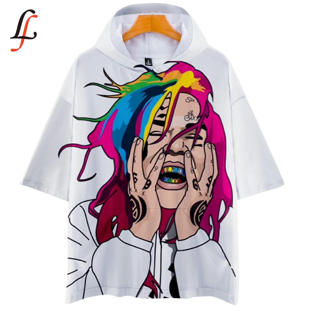 6ix9ine harajuku 3D Индивидуальные K поп повседневные толстовки футболка с короткими