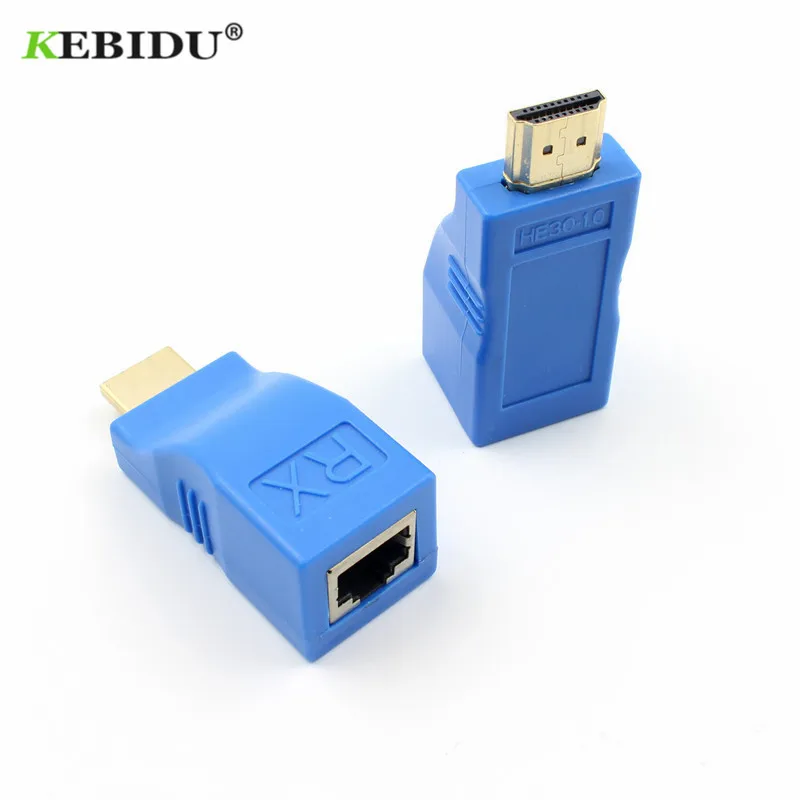 Удлинитель Kebidu 4k RJ45 сетевой кабель HDMI совместимый с сетью удлинитель до 30 м по CAT5e
