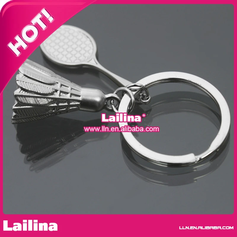 

Hot sell Fashion Badminton Rhinestone Keychain for Keys
