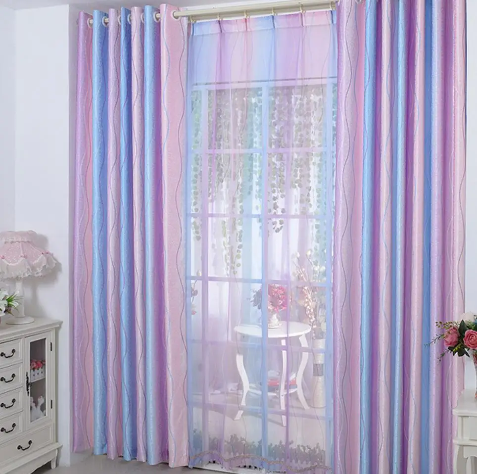 Для гостиной комнаты балкона спальни цвет изогнутые полосы занавес для