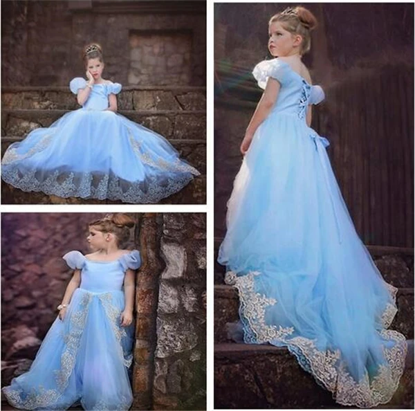 Платье принцессы для девочек украшенное кристаллами Длинное платье первого