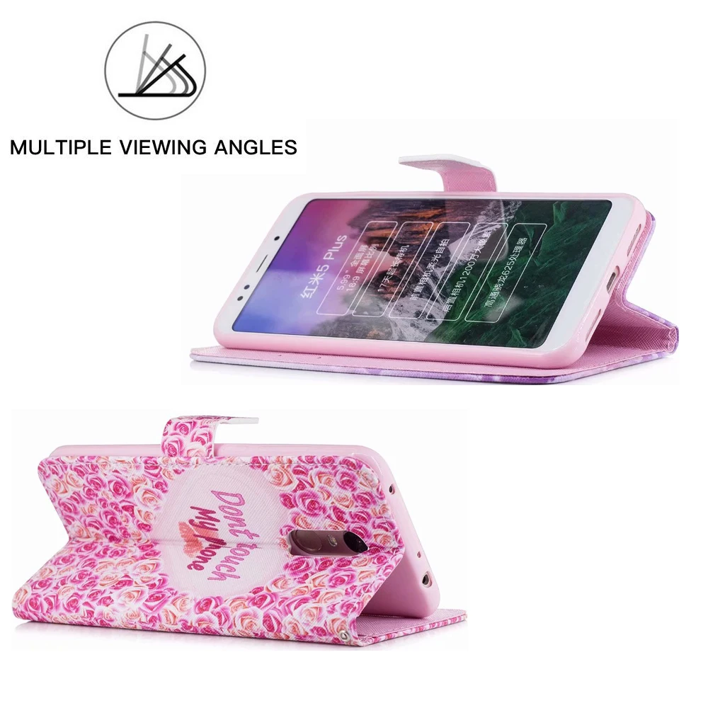 Чехол бумажник с узором для Redmi 5 Plus откидной из искусственной кожи Xiaomi Mi 5X A1 6 Note 5A