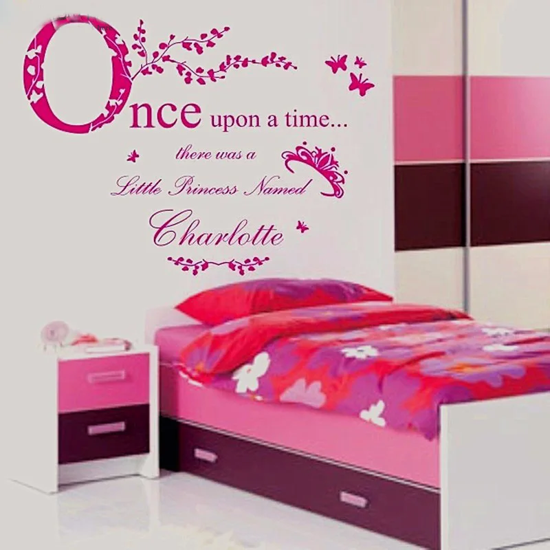 T07032 Quote and special wreath Vinyl Wall Stickers Home Decor Personalized Princess Name Decal Baby Bedroom Decoration Art | Дом и сад