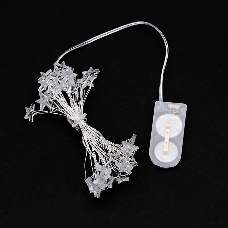 2PCS 3M 30 LED The stars Copper Wire String Fairy Lights Button Battery for Holiday night Party Wedding Christmas wreath DIY | Лампы и
