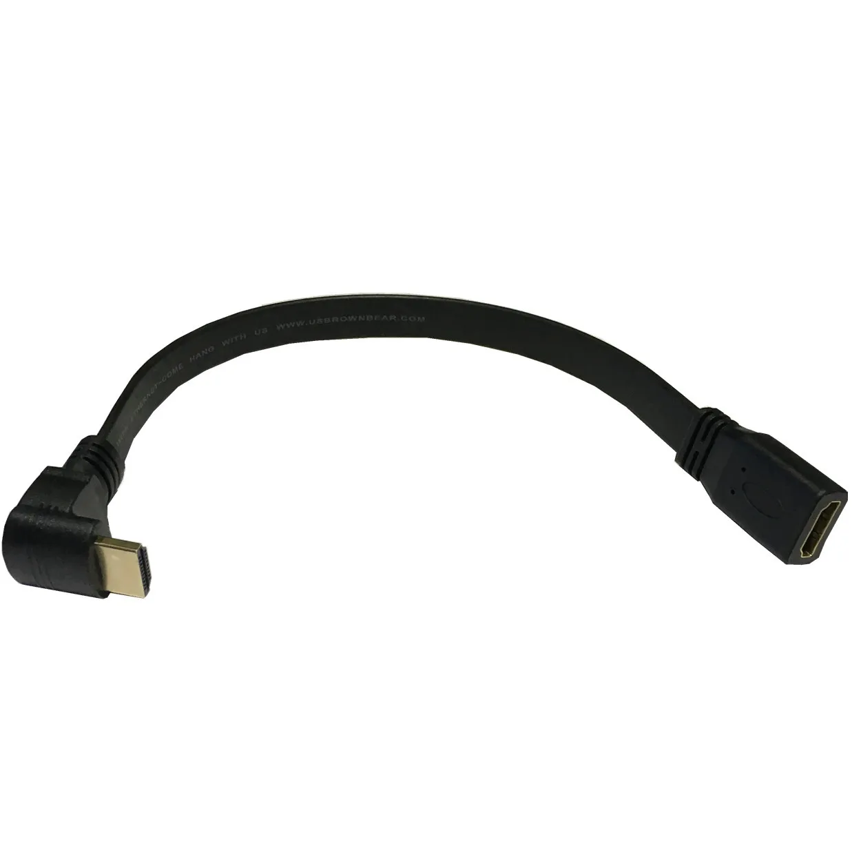 1FT плоский тонкий Высокоскоростной HDMI удлинитель A Femaleto Male 90 градусов вверх угол