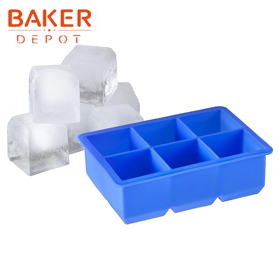 BAKER DEPOT квадратная форма силиконовый ледяной куб лоток силиконового мыла льда