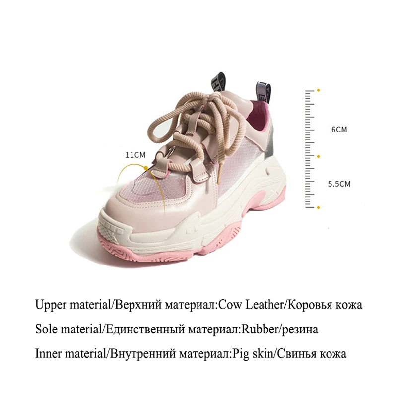 IGU/обувь на массивной платформе обувь толстой подошве из натуральной кожи Zapatillas