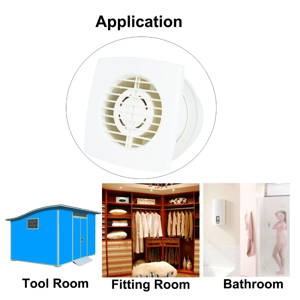 

Hon&Guan 4'' Air Circulator Bathroom Garage Exhaust Fan; Wall Mount & Ceiling Mounted Fan Built-in Household Ventilation Fans