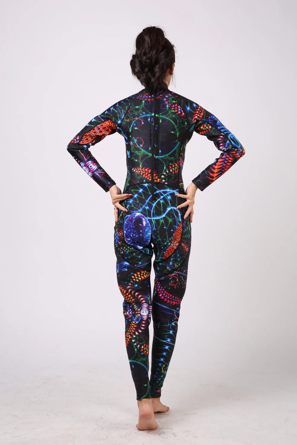 3 мм Новый цельнокроеный гидрокостюм средней длины на молнии обтекаемый