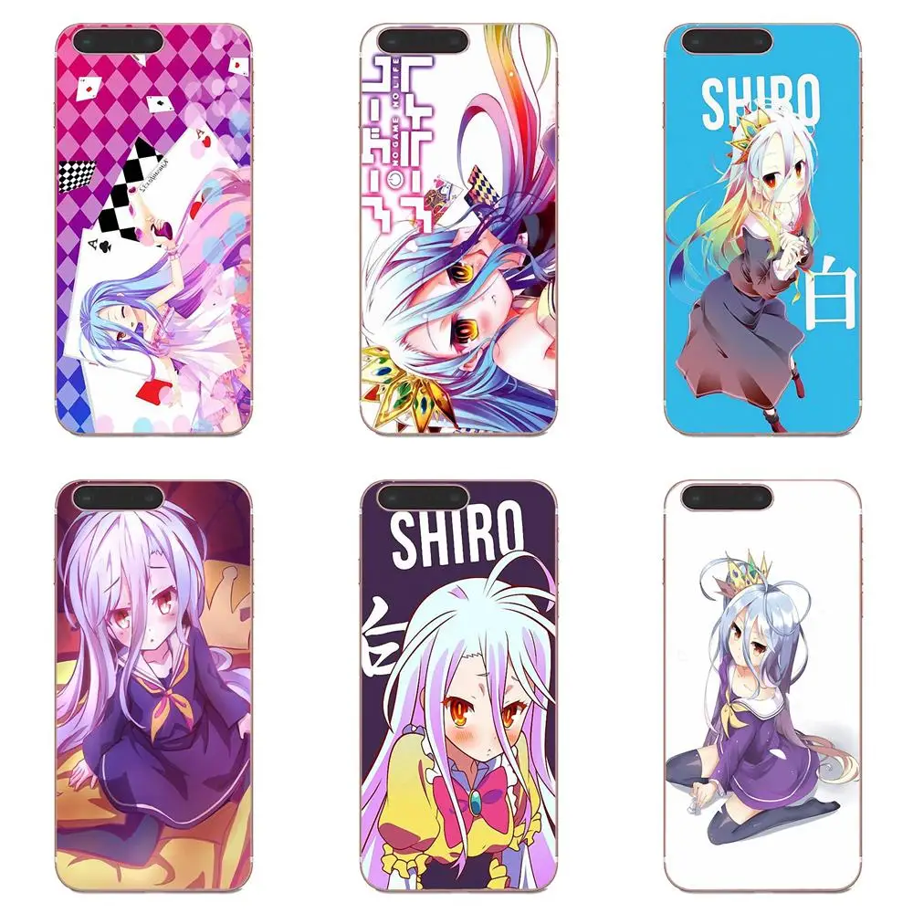 Мягкий ТПУ мобильный мультфильм без игры нет жизни Shiro для Apple iPhone 4 4S 5 5C 5S SE 6 6S 7 8 Plus